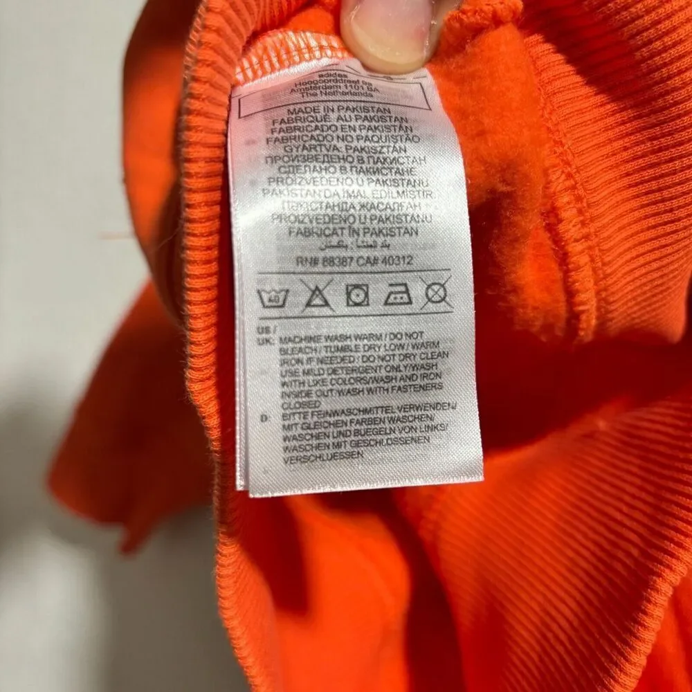 Adidas Women's Essentials‎ Brandlove Hoodie Orange XL Zipper Pocket Long Sleeve